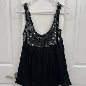 Black sequins top